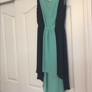 Blue & teal high-low dress